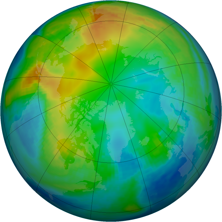 Arctic ozone map for 19 November 1987